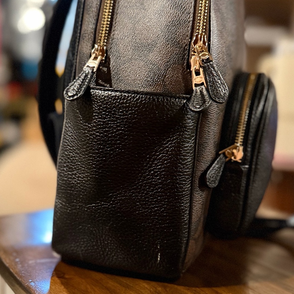 Coach Court Backpack Black Brown Signature Canvas 5671 - Picture 7 of 15